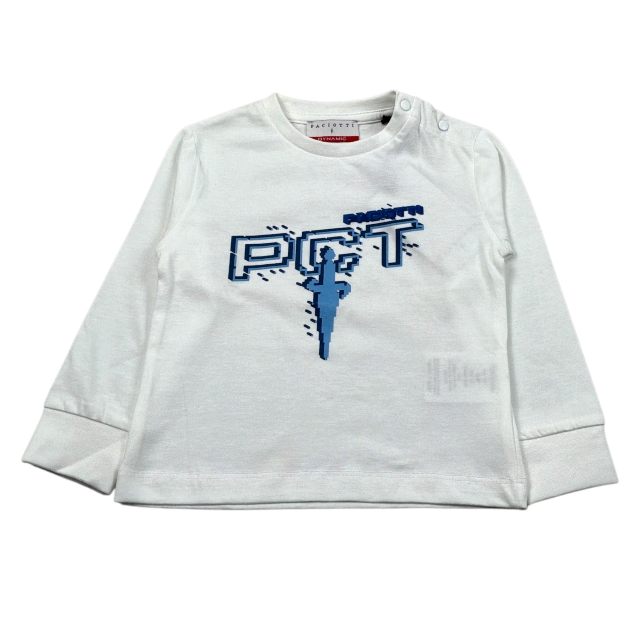 Cesare Paciotti Shirt Girocollo tinta unita con Stampa Bianco per Neonato TSP6320B BIANCO CESARE PACIOTTI 
