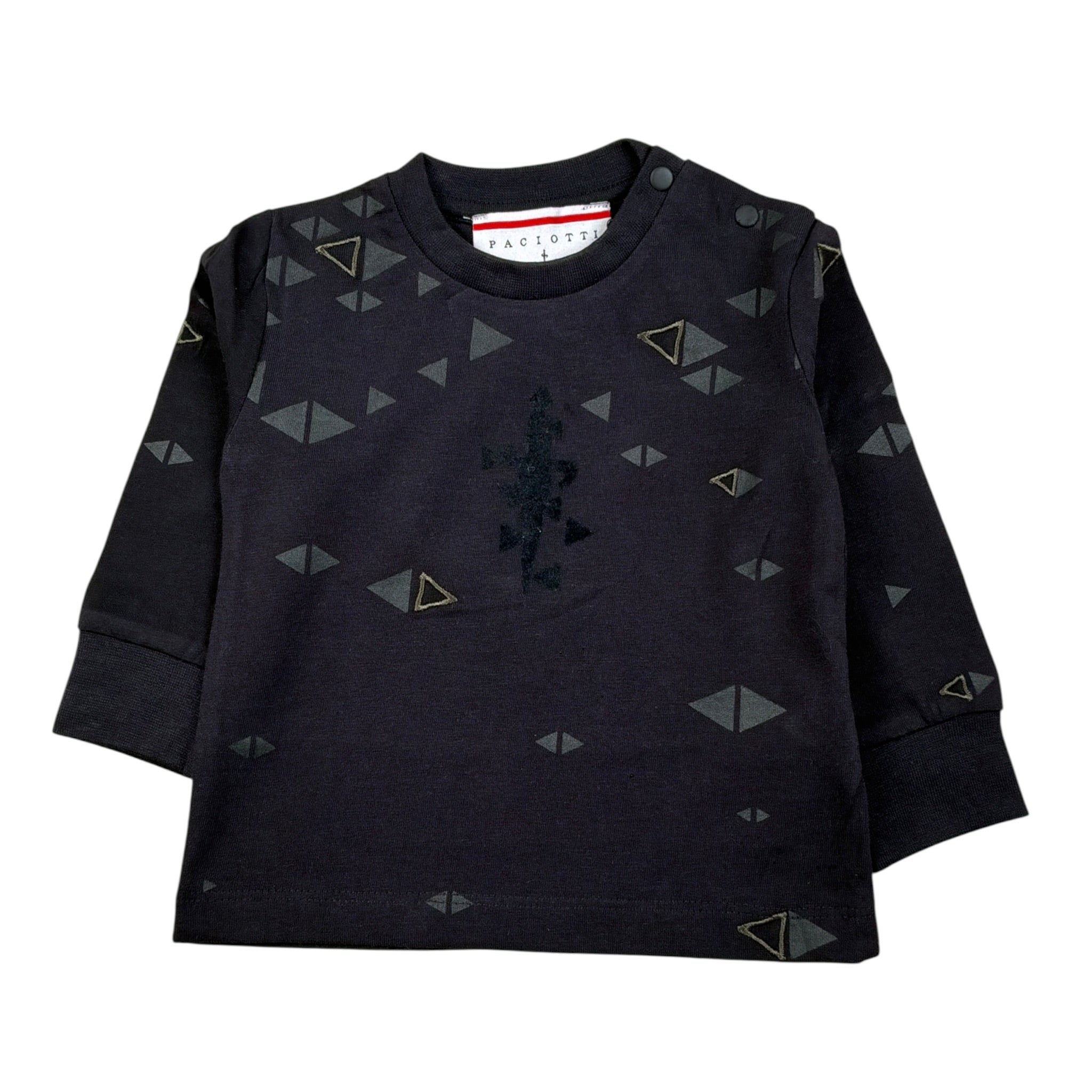 Cesare Paciotti Shirt Girocollo tinta unita con Stampe Nero per Neonato TSP6353BN NERO CESARE PACIOTTI 