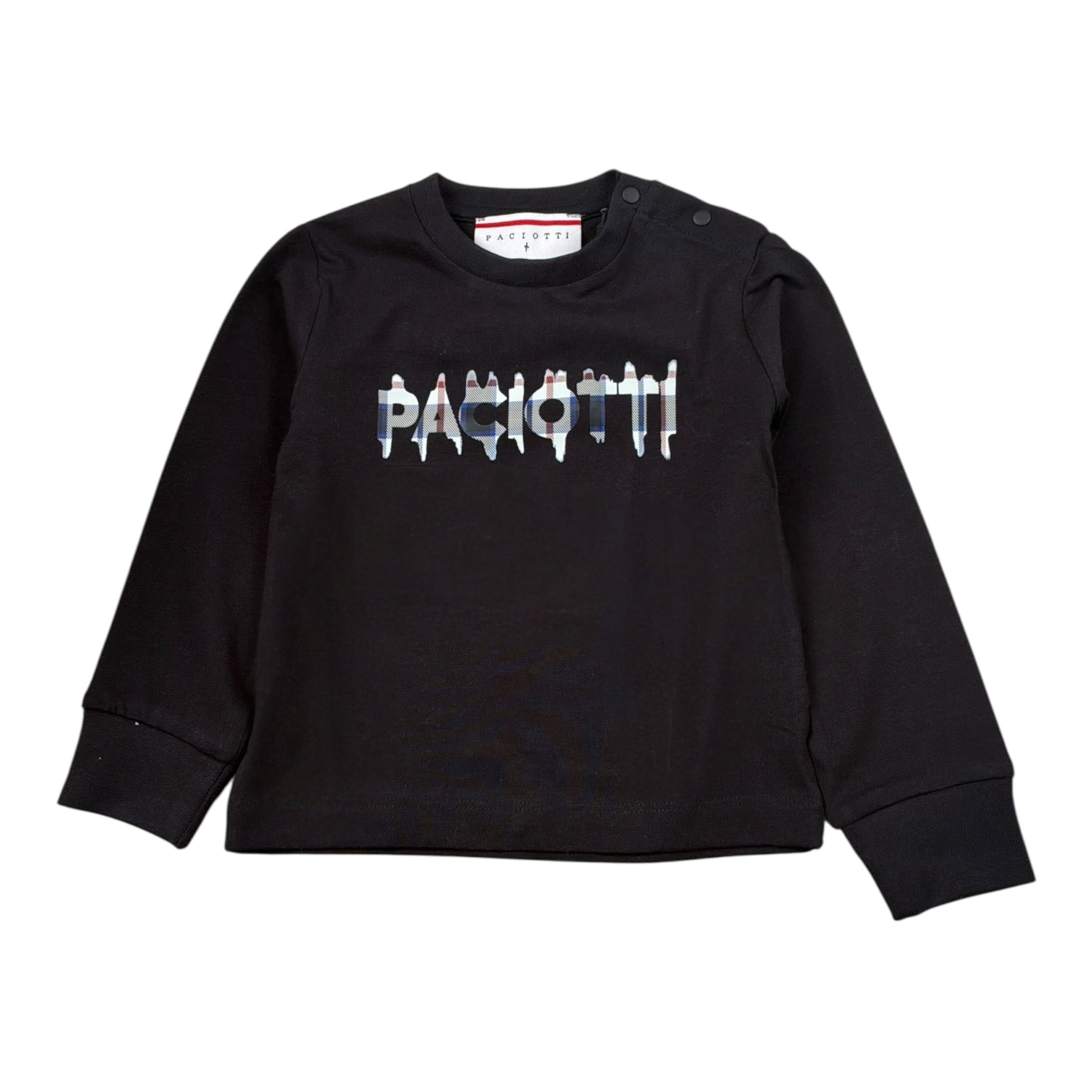 Cesare Paciotti Shirt tinta unita con Stampa Nero per Bambino TSP6360B NERO CESARE PACIOTTI 