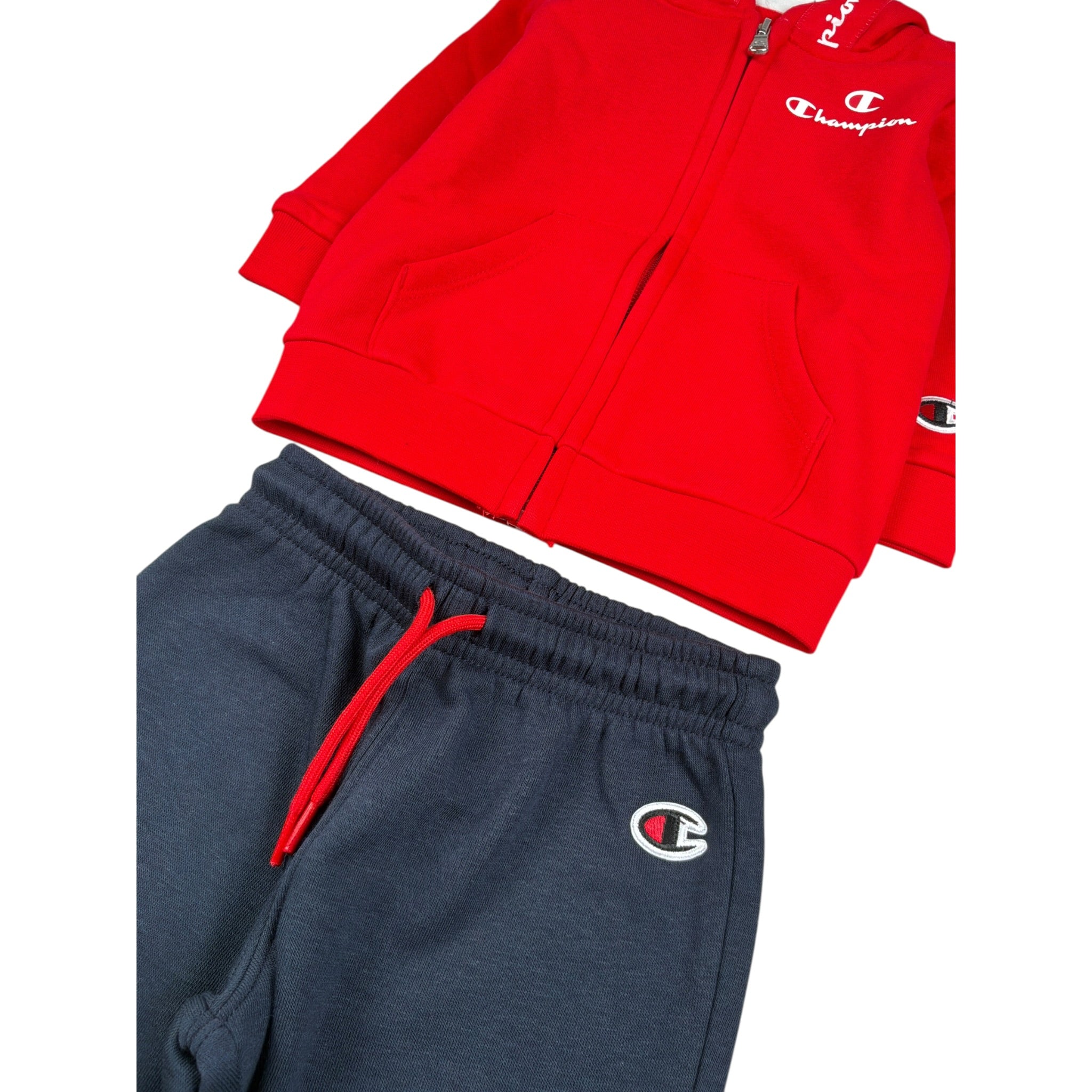 Champion Completo 2Pz Felpa con Zip-Pantalone Rosso per Neonato 306866 ROSSO CHAMPION 