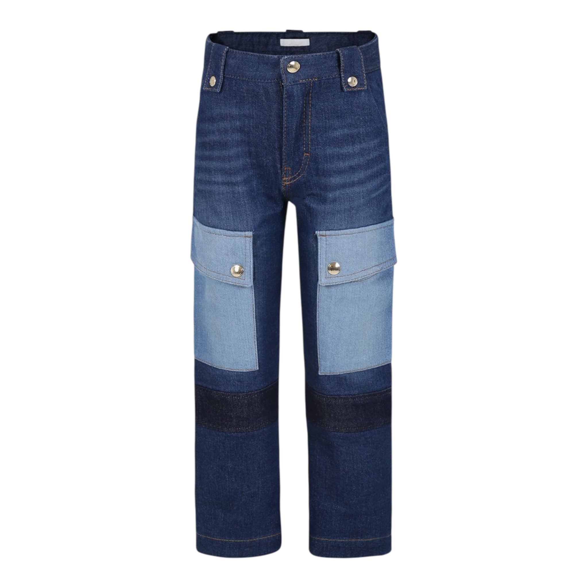 Chloe' Jeans tinta unita con Tasche In Contrasto Blu per Bambina C20232 BLU CHLOE' 