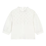 Chloe' Camicia Manica Lunga tinta unita In Pizzo Sangallo Bianco per Neonata C20299 BIANCO CHLOE' 