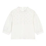 Chloe' Camicia Manica Lunga tinta unita In Pizzo Sangallo Bianco per Neonata C20299 BIANCO CHLOE' 