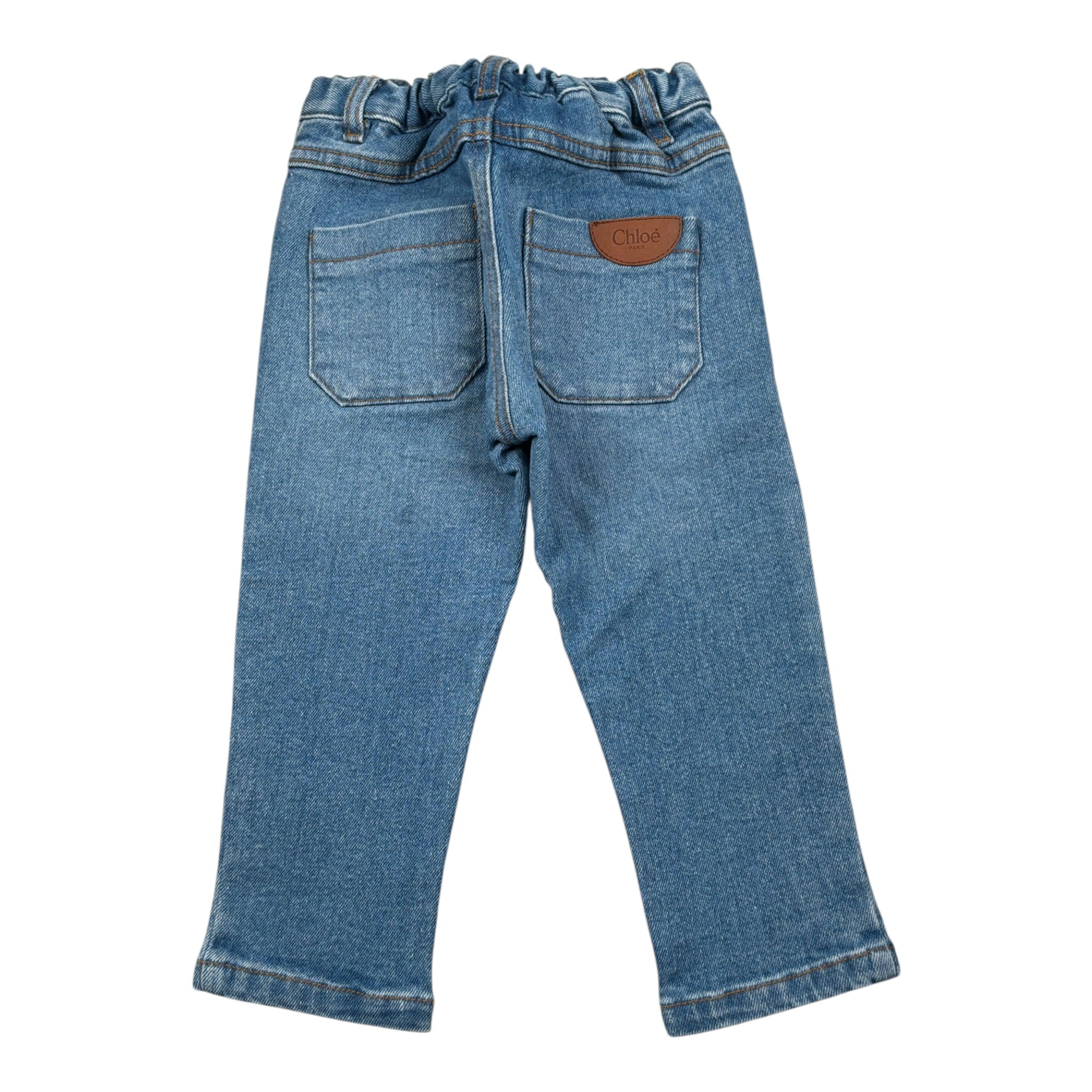 Chloe' Jeans tinta unita con Elastico In Vita Azzurro per Neonata C20533 AZZURRO CHLOE' 