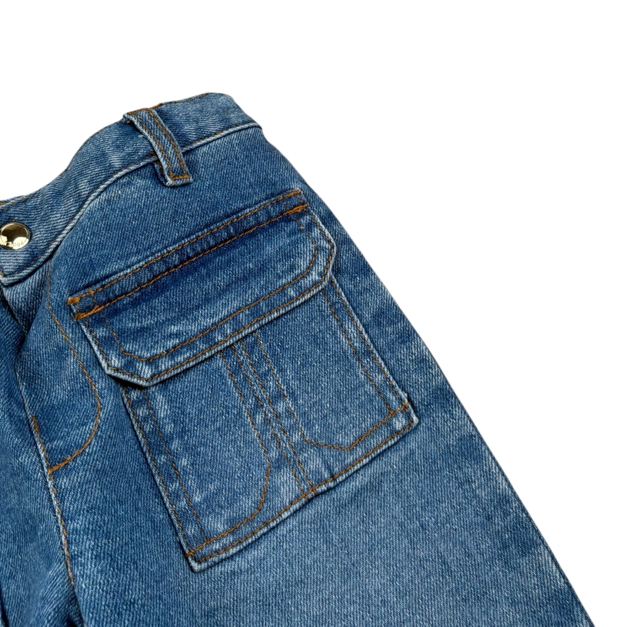 Chloe' Jeans tinta unita con Elastico In Vita Azzurro per Neonata C20533 AZZURRO CHLOE' 