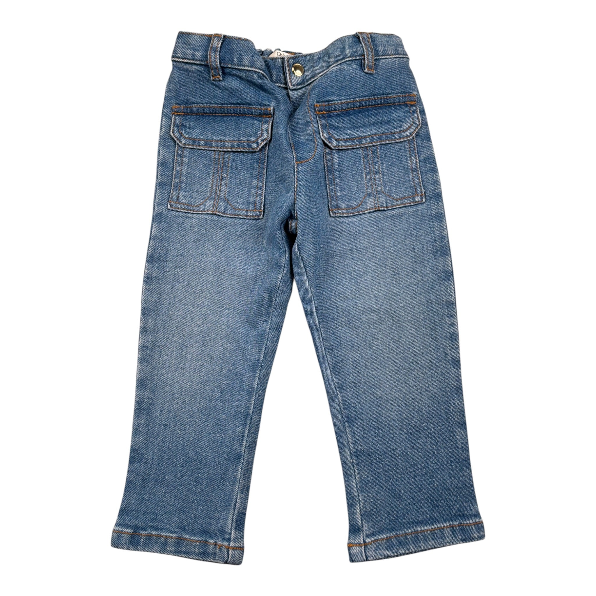 Chloe' Jeans tinta unita con Elastico In Vita Azzurro per Neonata C20533 AZZURRO CHLOE' 