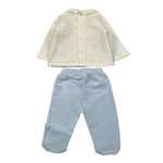 Ciccino Completo 2Pz Maglia-Ghettina Bicolore Azzurro per Neonato CCB0502 AZZURRO CICCINO 