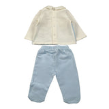 Ciccino Completo 2Pz Maglia-Ghettina Bicolore Azzurro per Neonato CCB0502 AZZURRO CICCINO 