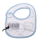 Ciccino Bavetta tinta unita con Ricami Bianco/Azzurro per Neonato CCB0503 BIANCO/AZZURRO CICCINO 