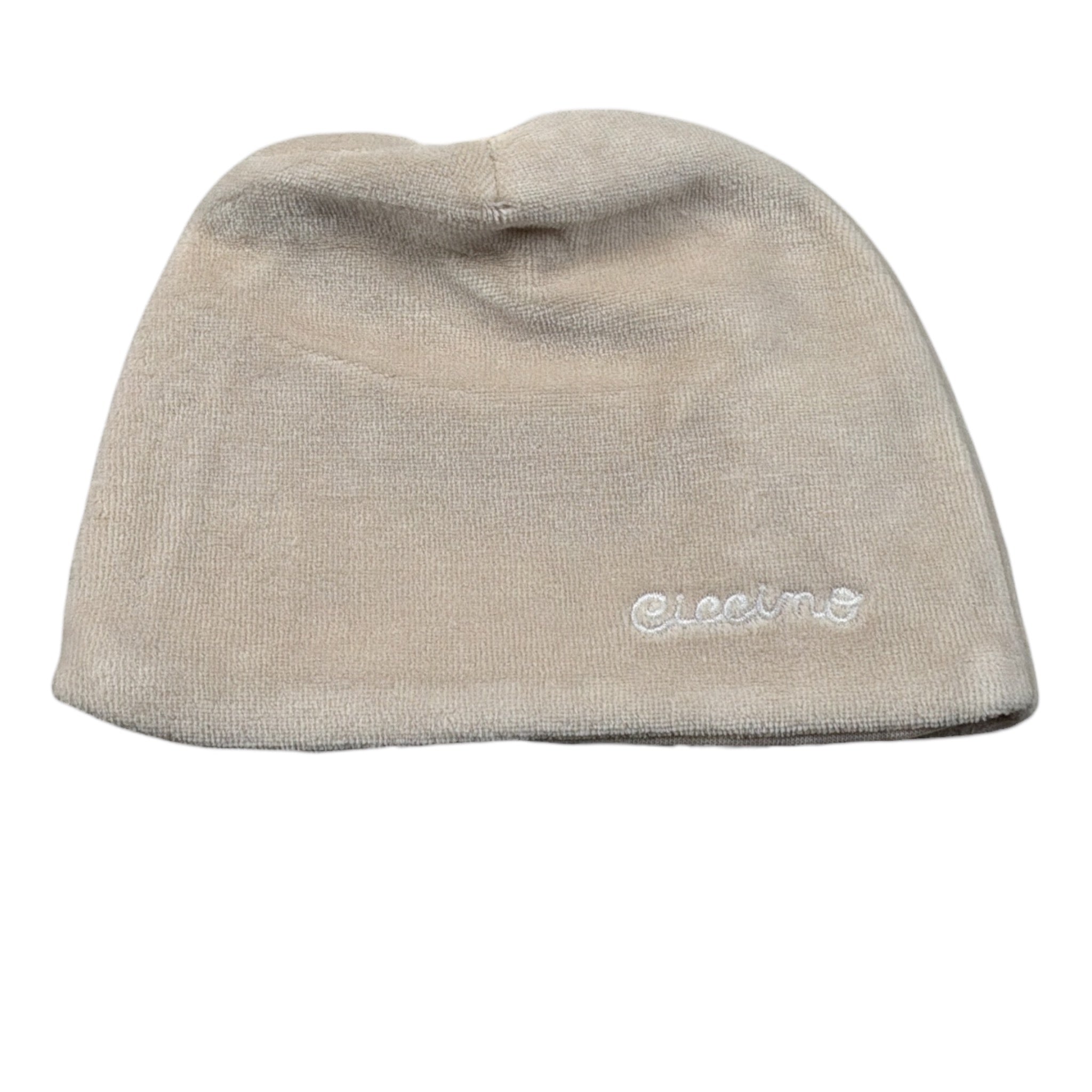 Ciccino Cappello tinta unita In Ciniglia Beige per Neonato CCB0505 BEIGE CICCINO 