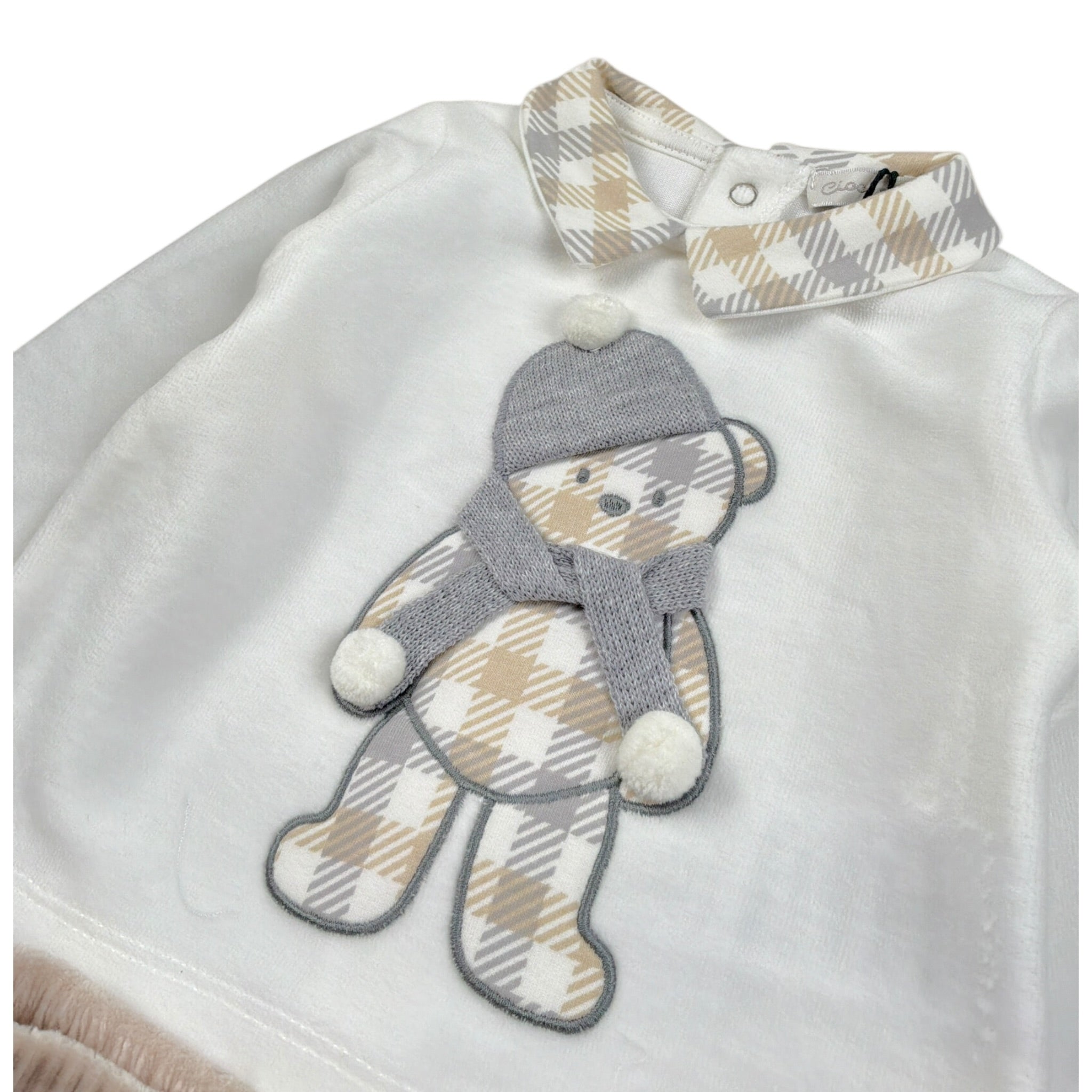 Ciccino Completo 2Pz Maglia-Ghettina Bicolore Panna per Neonato CCB0509 PANNA CICCINO 