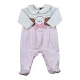 Ciccino Tutina Bicolore con Ricami Bianco/Rosa per Neonata CCG0634 BIANCO/ROSA CICCINO 