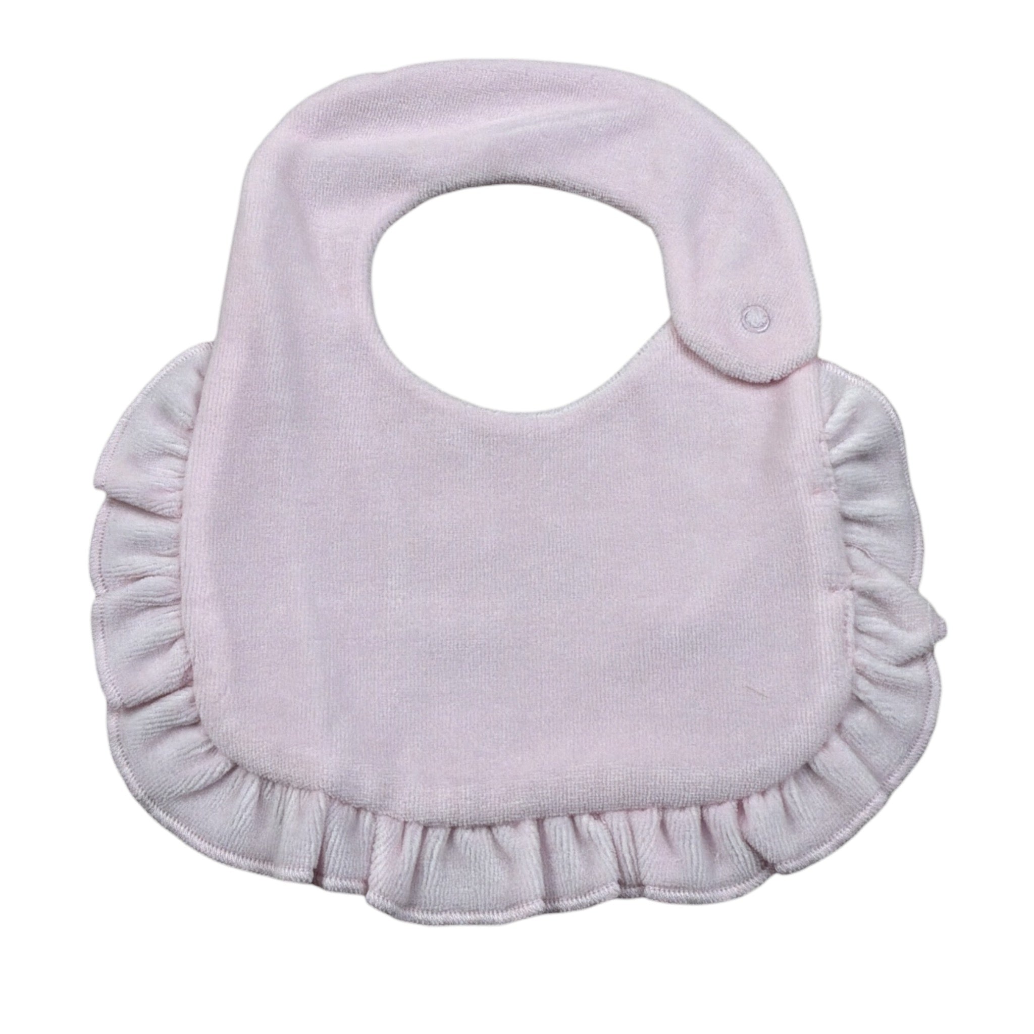 Ciccino Bavetta tinta unita In Ciniglia Rosa per Neonata CCG0669 ROSA CICCINO 
