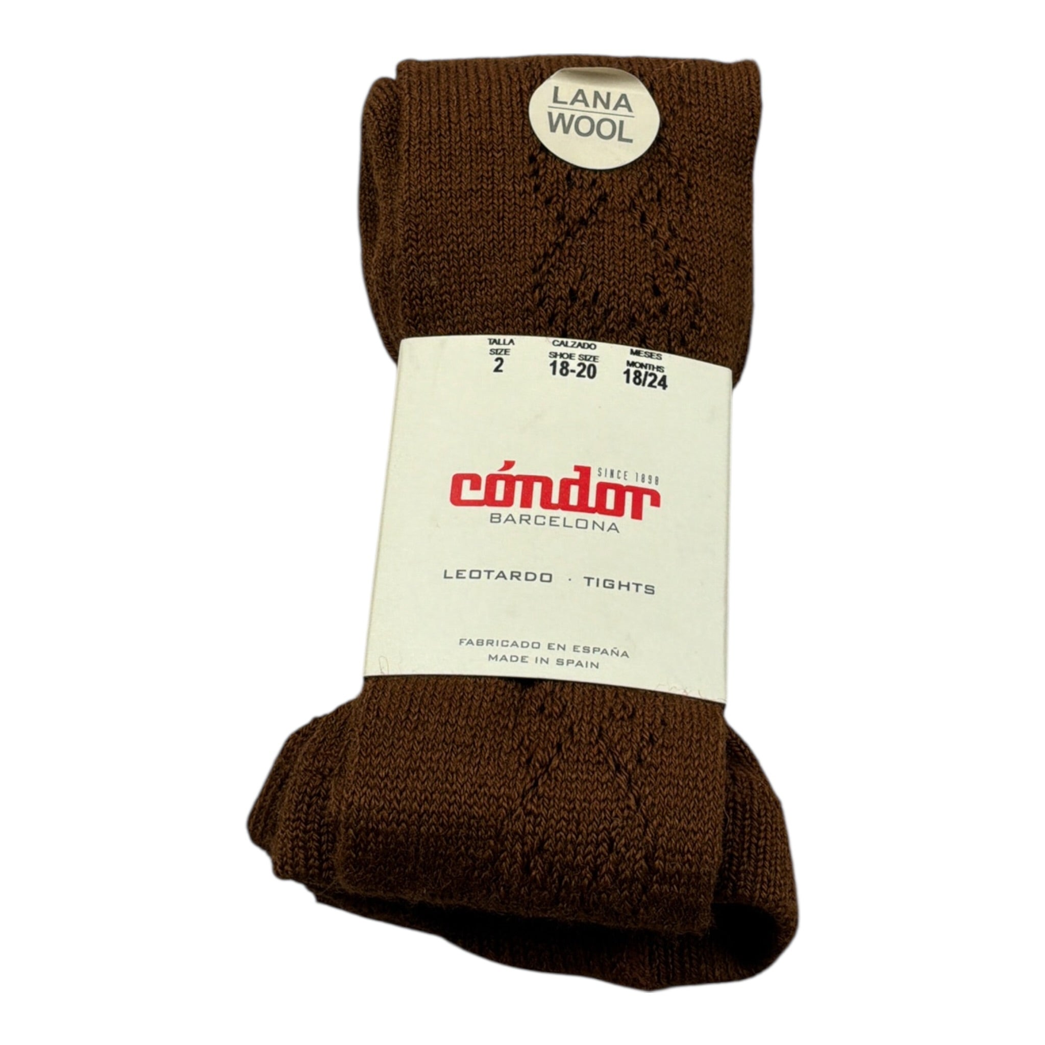 Cnd Calze tinta unita con Ricami Marrone per Bambina 1527 MARRONE CND 