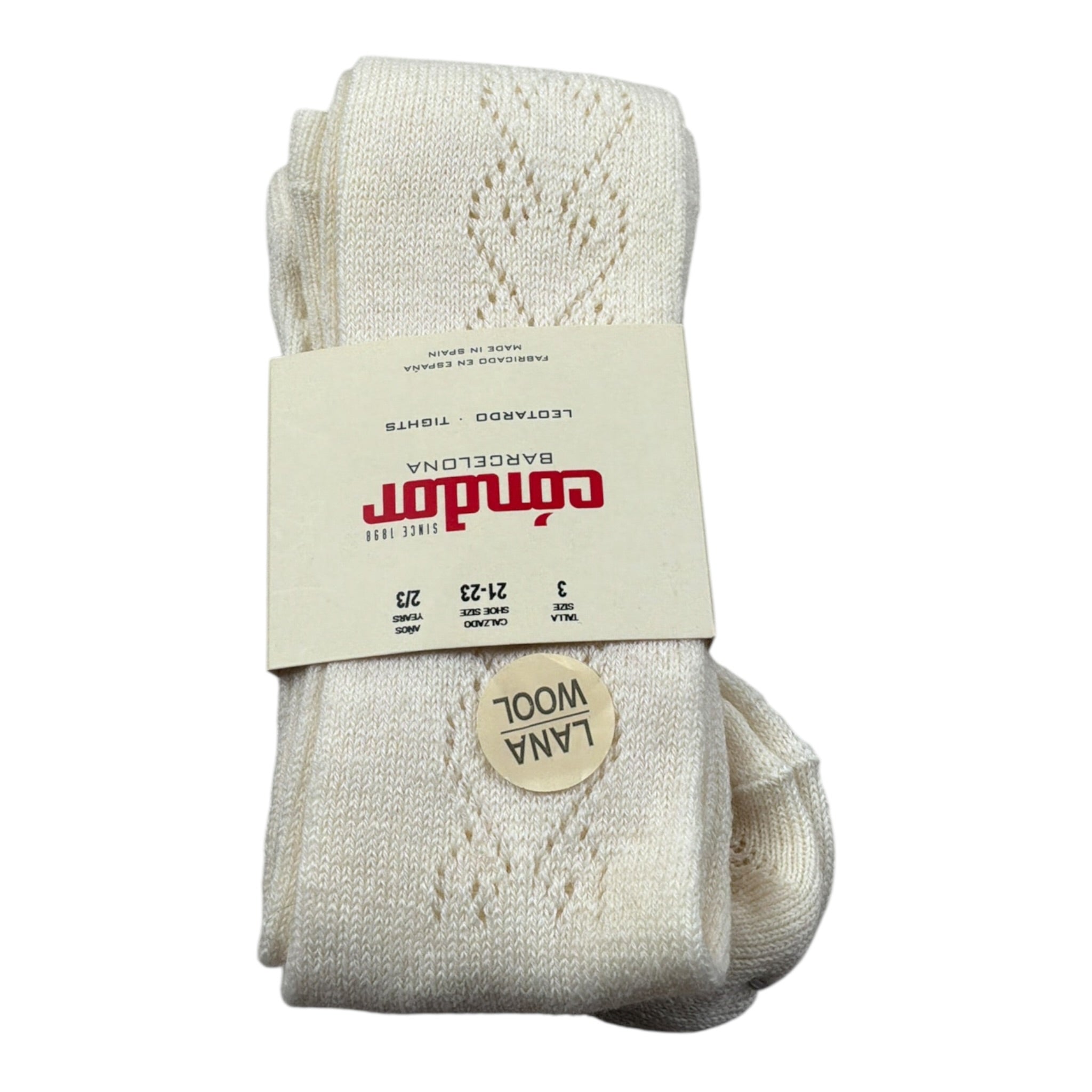 Cnd Calze tinta unita con Ricami Panna per Bambina 1527 PANNA CND 
