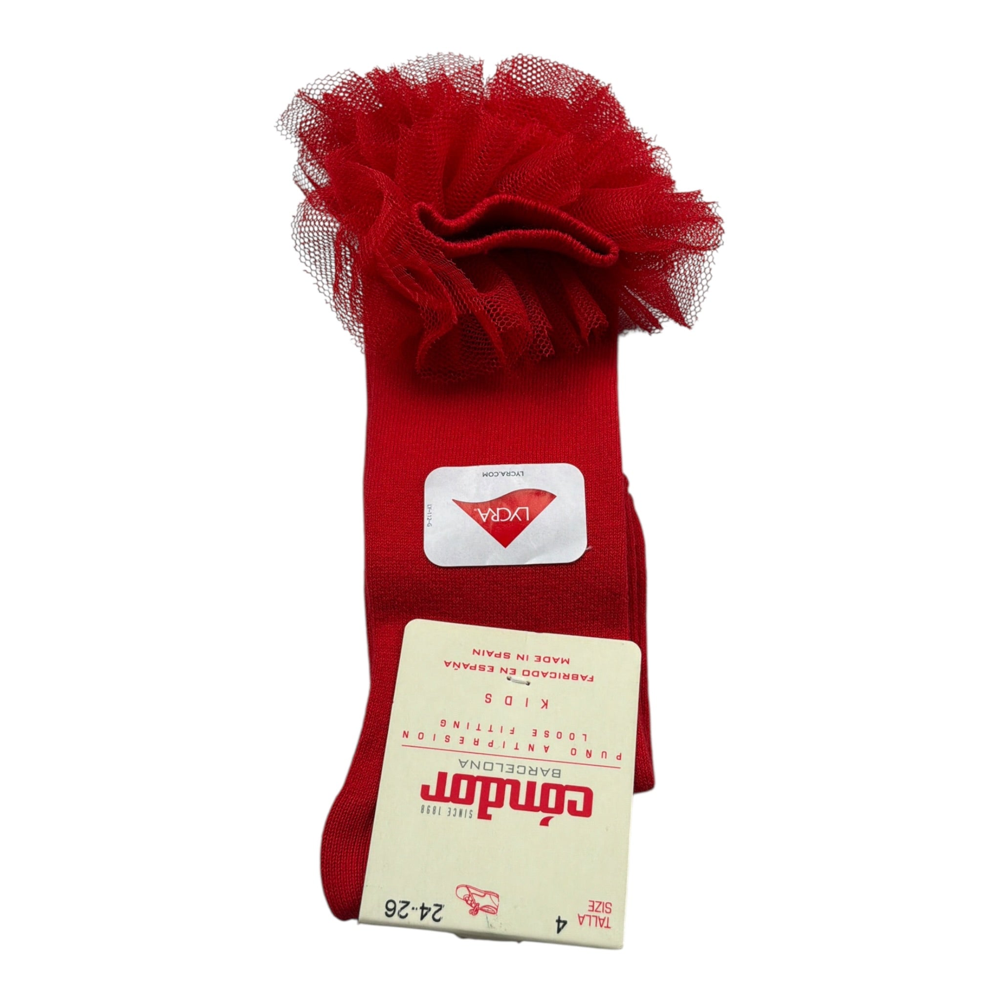 Cnd Calzini tinta unita con Tulle Rosso per Bambina 2494 ROSSO CND 