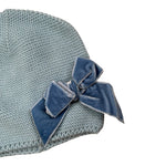 Cnd Cappello tinta unita con Fiocco Azzurro per Neonata 50036011X AZZURRO CND 