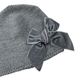 Cnd Cappello tinta unita con Fiocco Grigio per Neonata 50036011X GRIGIO CND 