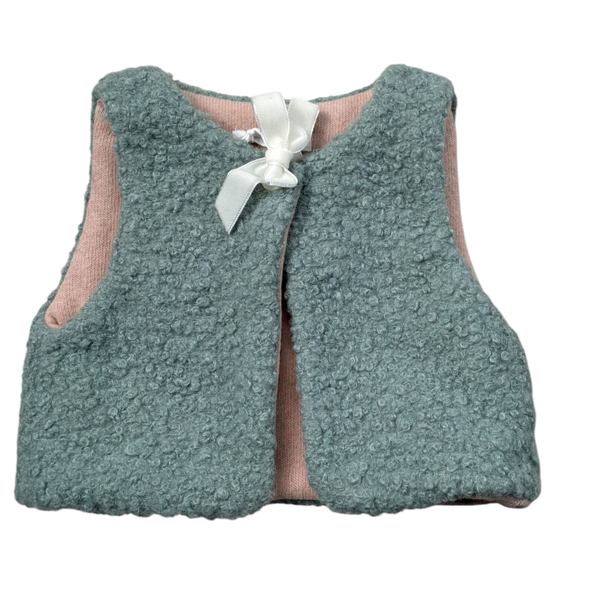 Coccode Gilet tinta unita Teddy Verde per Neonata C62322 VERDE COCCODE 
