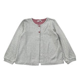 Coccode Cardigan Bicolore con Fantasia A Quadri Bianco/Grigio per Neonata C62337 BIANCO/GRIGIO COCCODE 