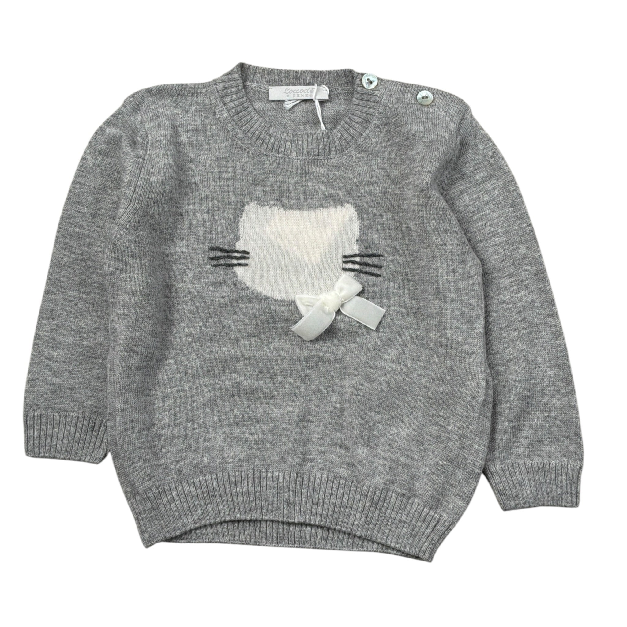 Coccode Maglia tinta unita con Stampa Grigio per Bambina C62669 GRIGIO COCCODE 