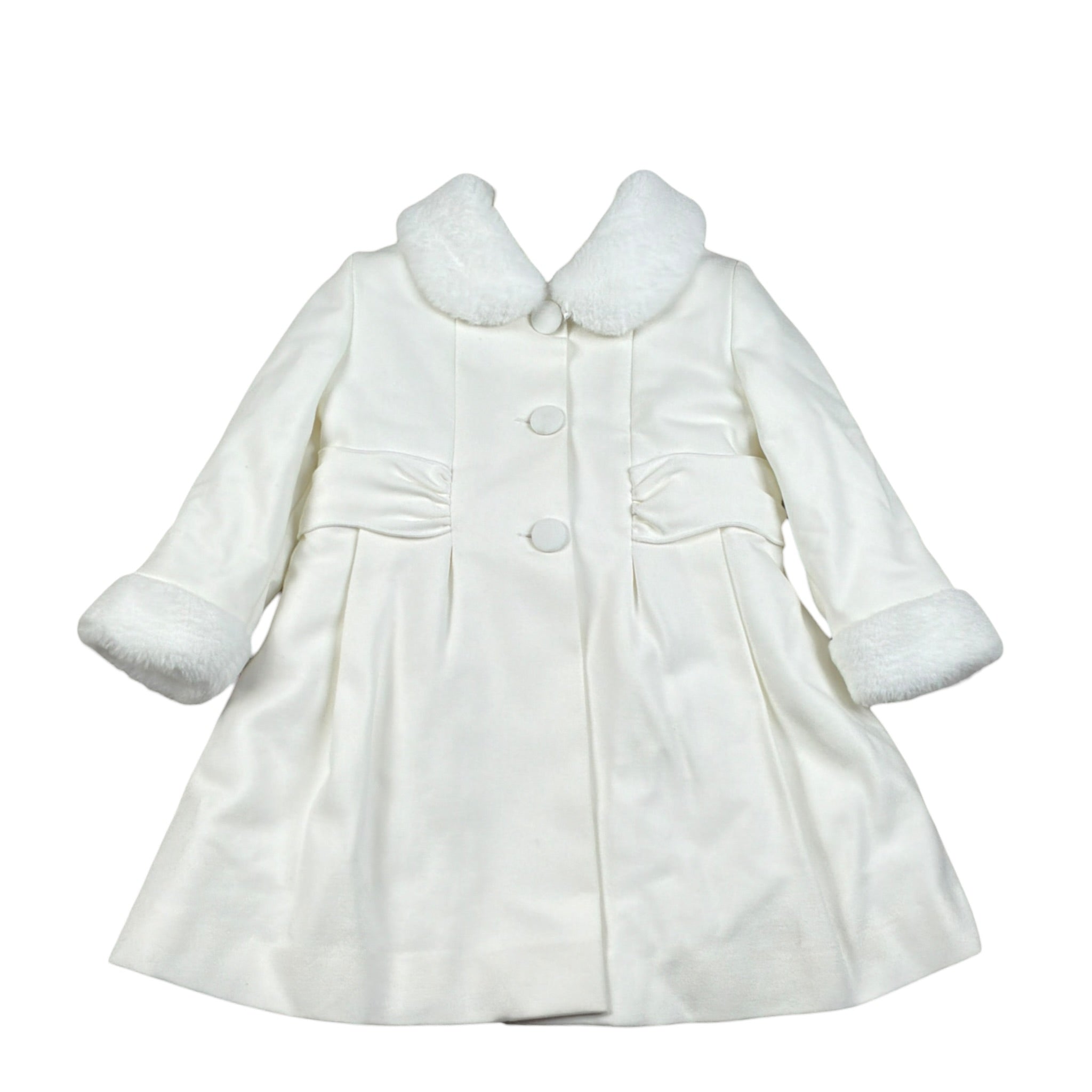 Colori Chiari Cappotto tinta unita con Colletto Bianco per Neonata FN114682 BIANCO COLORI CHIARI 