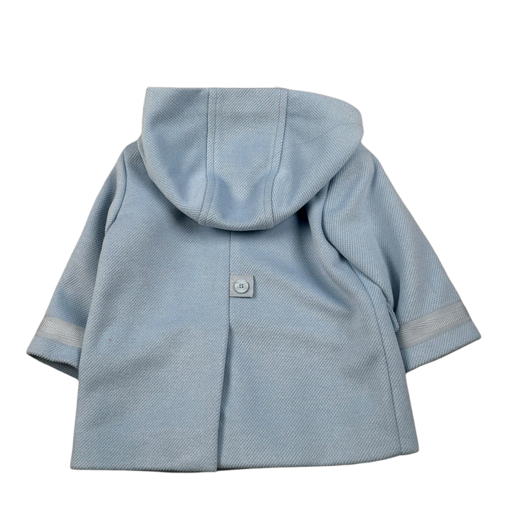 Colori Chiari Cappotto tinta unita con Cappuccio Azzurro per Neonato MN117789 AZZURRO COLORI CHIARI 