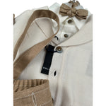 Colori Chiari Completo 4 Pezzi Camicia-Papillon-Bermuda-Cardigan Panna per Neonato MN407798 PANNA COLORI CHIARI 