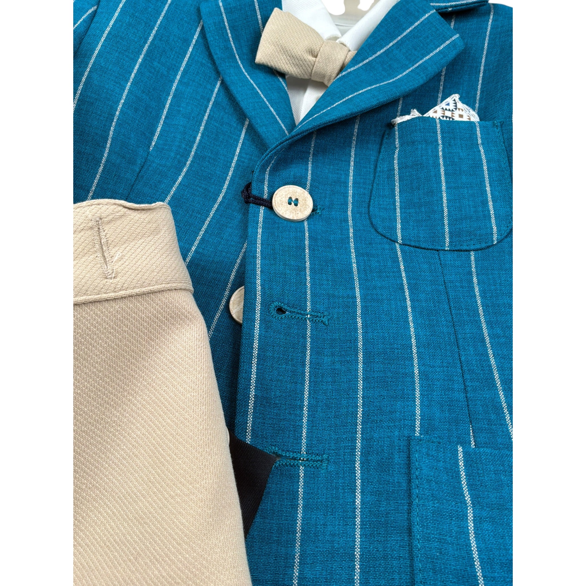 Colori Chiari Completo 4 Pezzi Camicia-Papillon-Bermuda-Giacca Verde per Neonato MN507809 VERDE COLORI CHIARI 