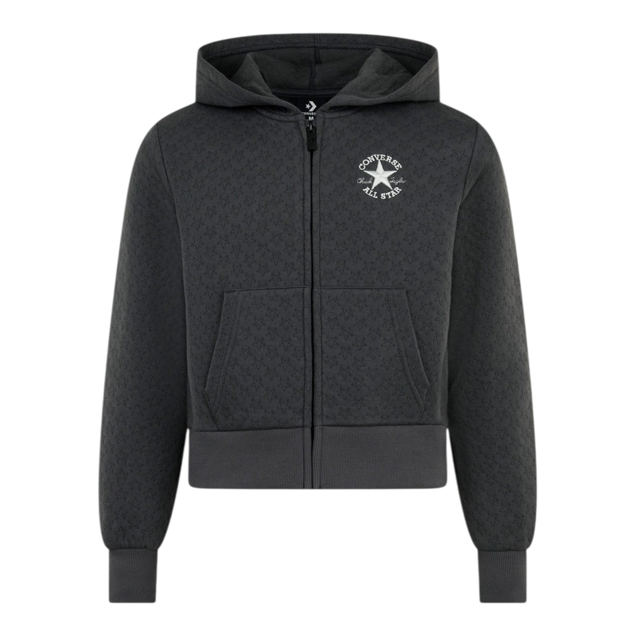 Converse Felpa tinta unita con Zip E Cappuccio Grigio per Bambina 4CG807 GRIGIO CONVERSE 