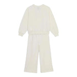 Converse Completo 2Pz Felpa-Pantalone tinta unita Panna per Bambina 4CH415 PANNA CONVERSE 