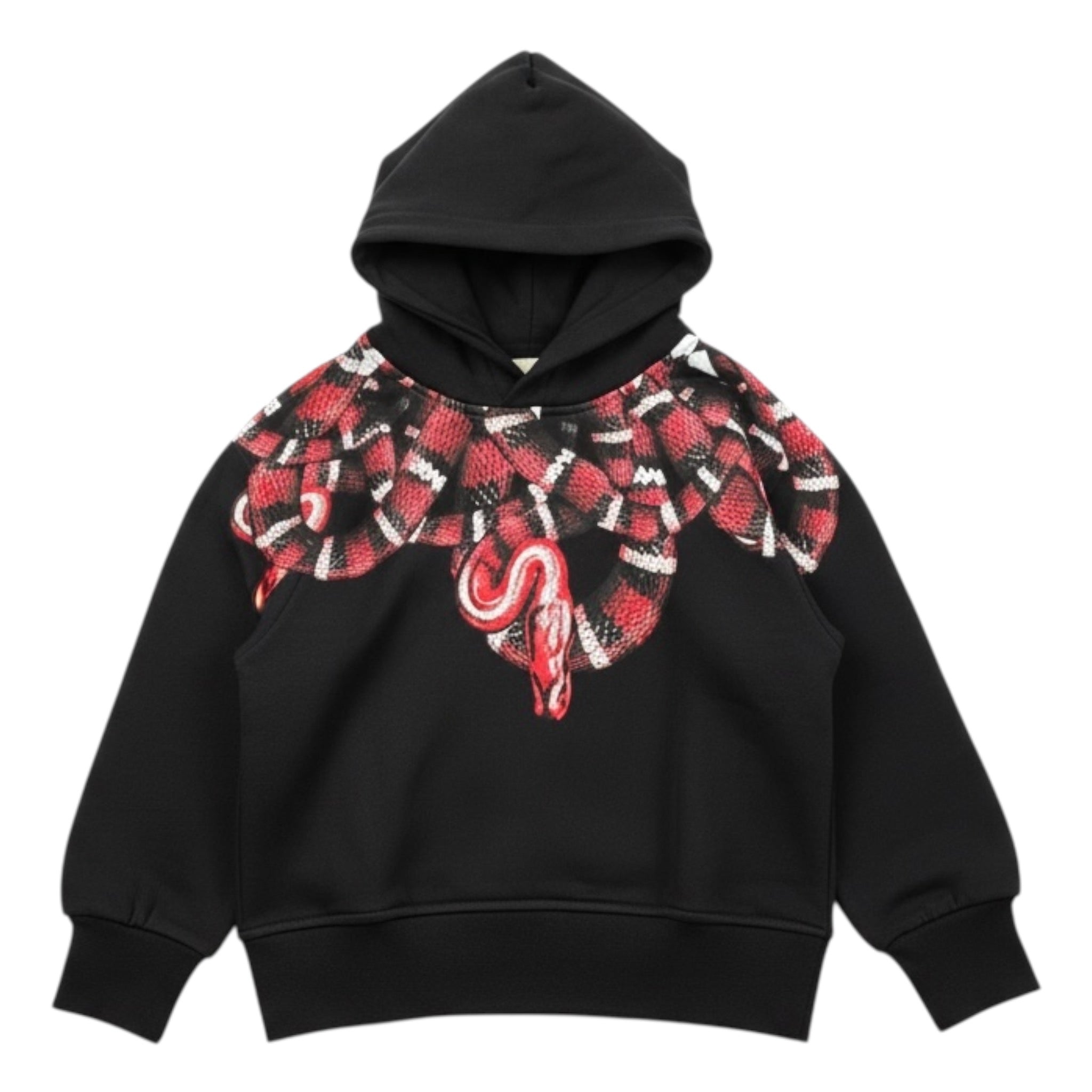 County Felpa tinta unita con Cappuccio E Stampa Nero per Bambino F5CMJBHS038 NERO COUNTY 