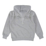 Marcelo Burlon Felpa con Cappuccio tinta unita con Stampa Grigio per Bambino F5CMJBHS072 GRIGIO MARCELO BURLON 
