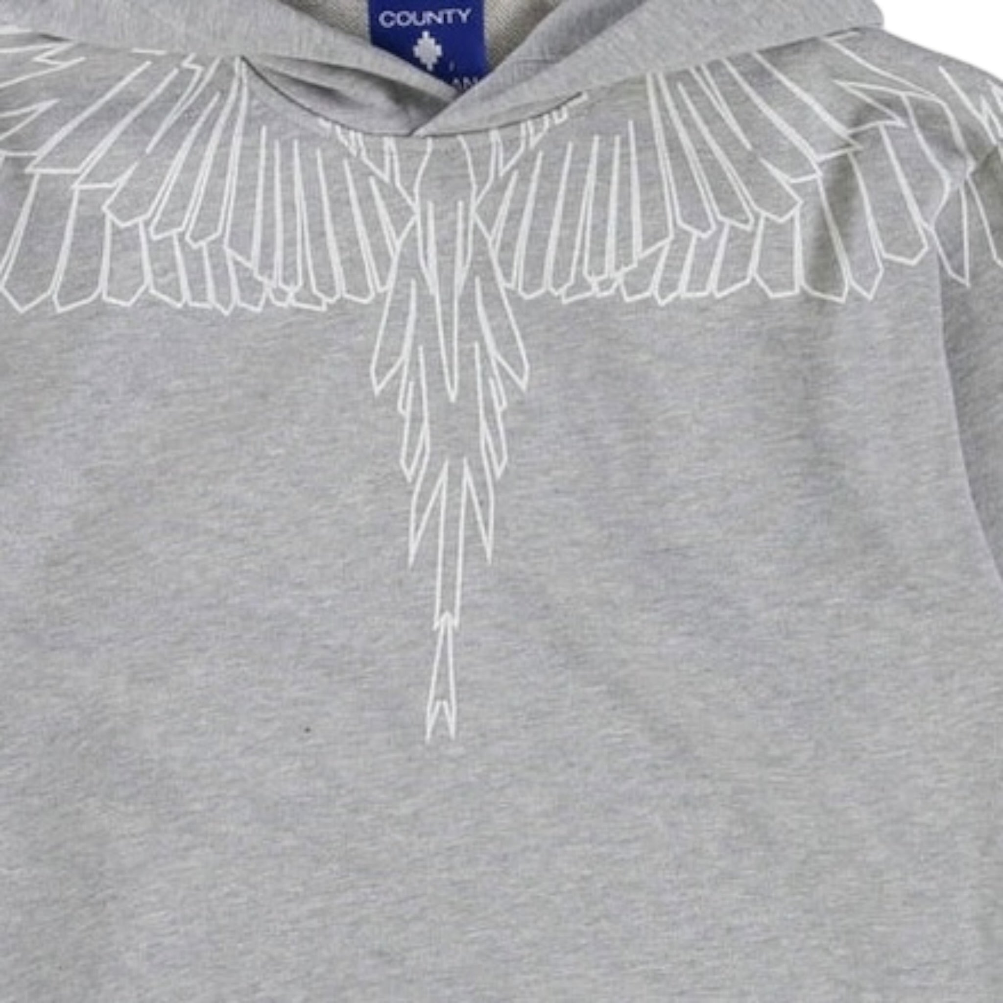 County Felpa con Cappuccio tinta unita con Stampa Grigio per Bambino F5CMJBHS072 GRIGIO COUNTY 