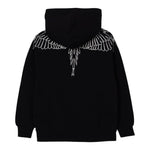 Marcelo Burlon Felpa con Cappuccio tinta unita con Stampa Nero per Bambino F5CMJBHS072 NERO MARCELO BURLON 