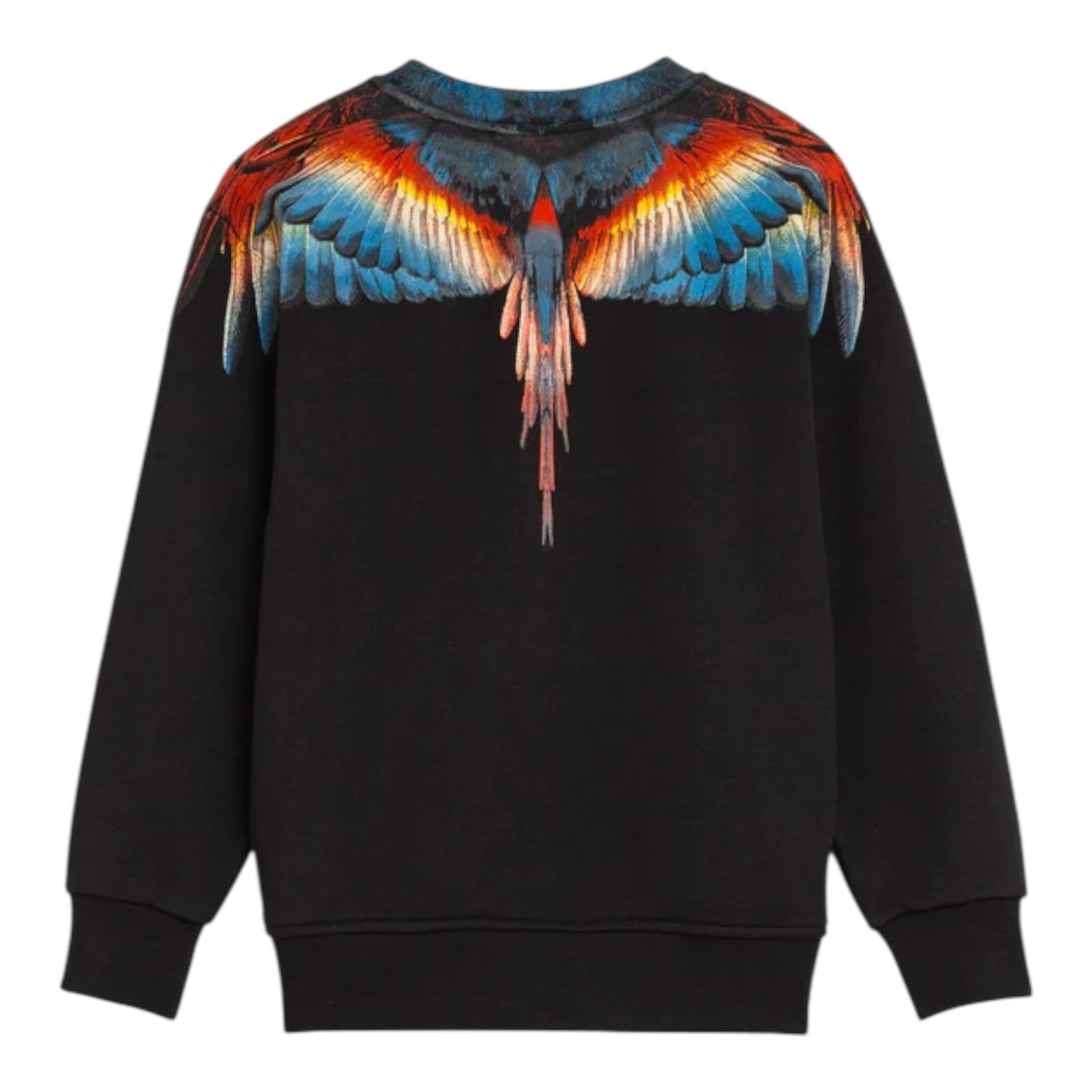 Marcelo Burlon Felpa Girocollo tinta unita con Stampa Nero per Bambino F5CMJBSW059 NERO MARCELO BURLON 