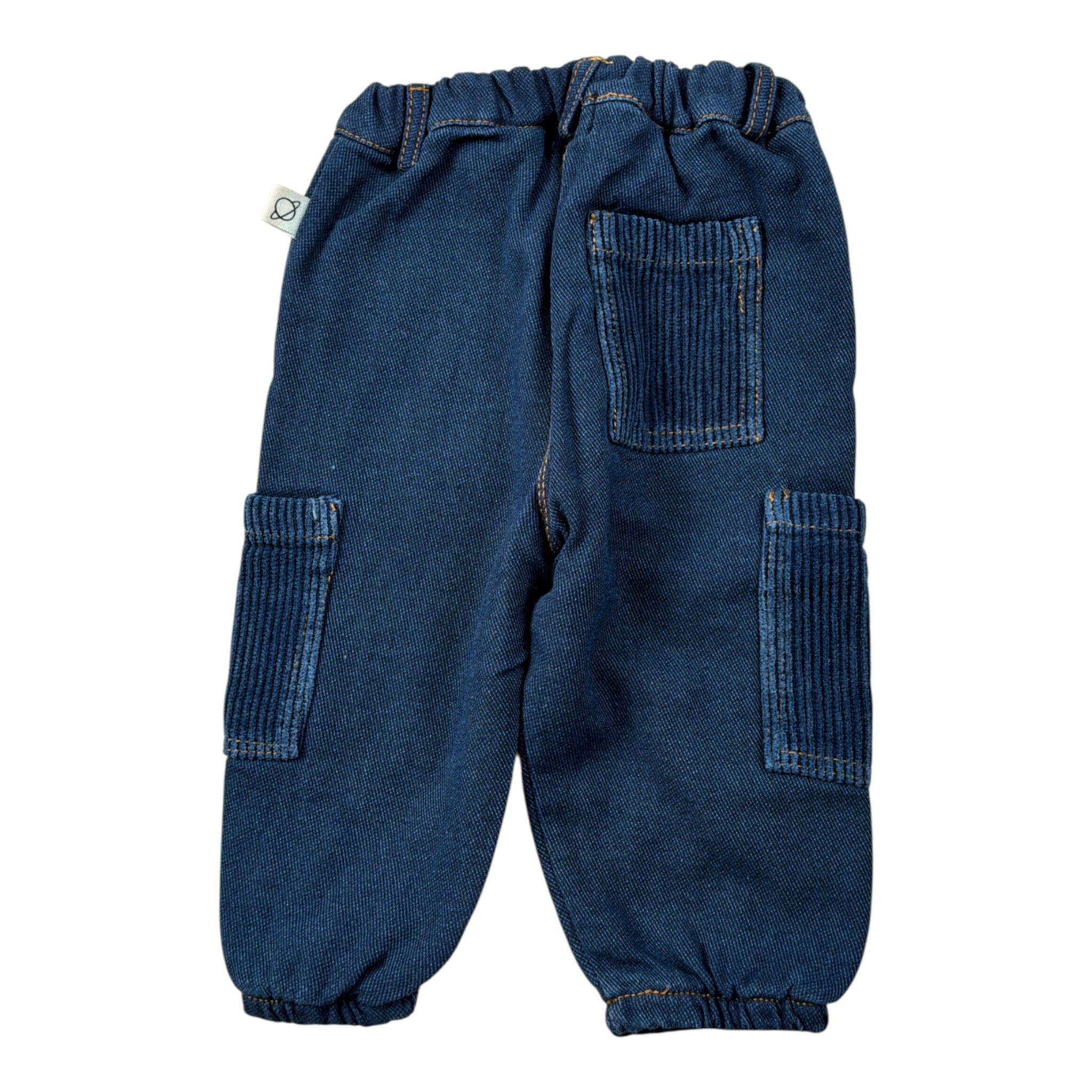 Cozmo Jeans tinta unita con Elastico In Vita Blu per Neonato BORID288W5 BLU COZMO 