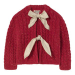 Cozmo Cardigan tinta unita con Fiocchi Rosso per Neonata MARTINIQUE228W5 ROSSO COZMO 