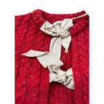 Cozmo Cardigan tinta unita con Fiocchi Rosso per Neonata MARTINIQUE228W5 ROSSO COZMO 