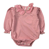 Cozmo Bordy tinta unita con Colletto Rosa per Neonata PALMA244W5 ROSA COZMO 