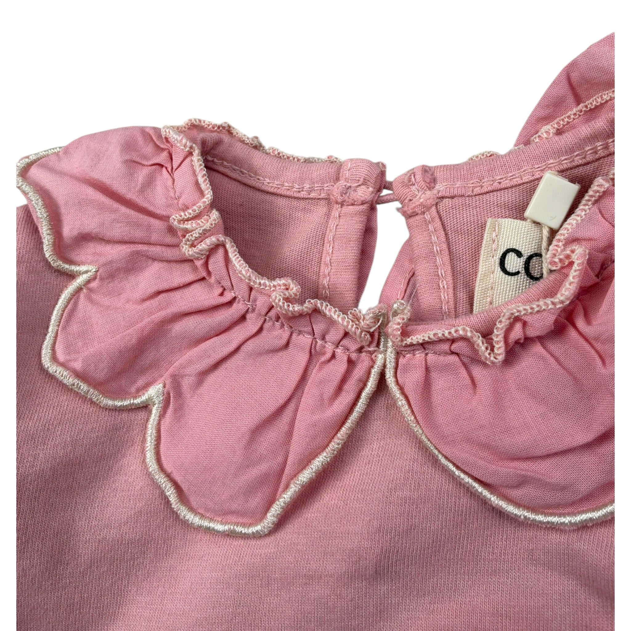 Cozmo Bordy tinta unita con Colletto Rosa per Neonata PALMA244W5 ROSA COZMO 