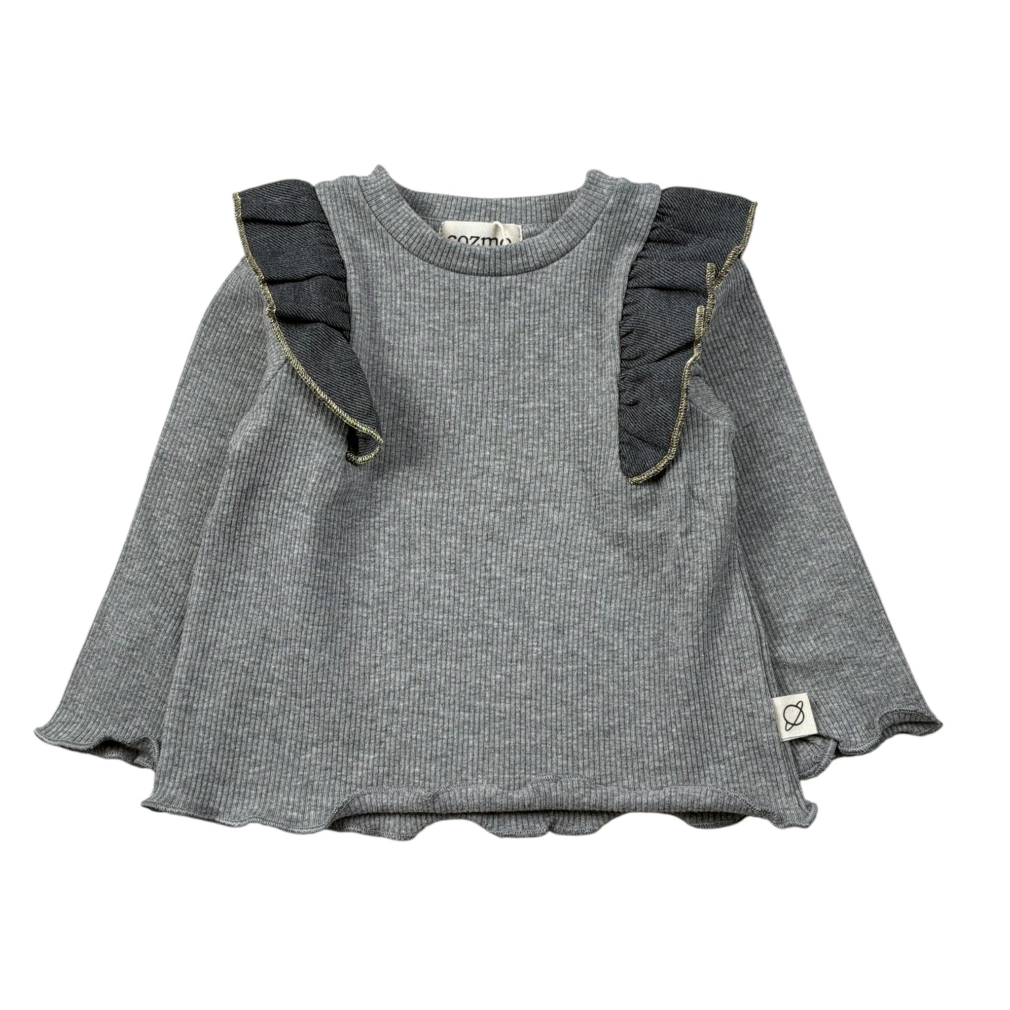 Cozmo Maglia tinta unita con Rouches Grigio per Neonata VILNA239W5 GRIGIO COZMO 