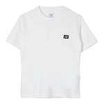 C.P. Company T-Shirt Girocollo tinta unita con Logo Bianco per Bambino C6M008 BIANCO C.P. COMPANY 