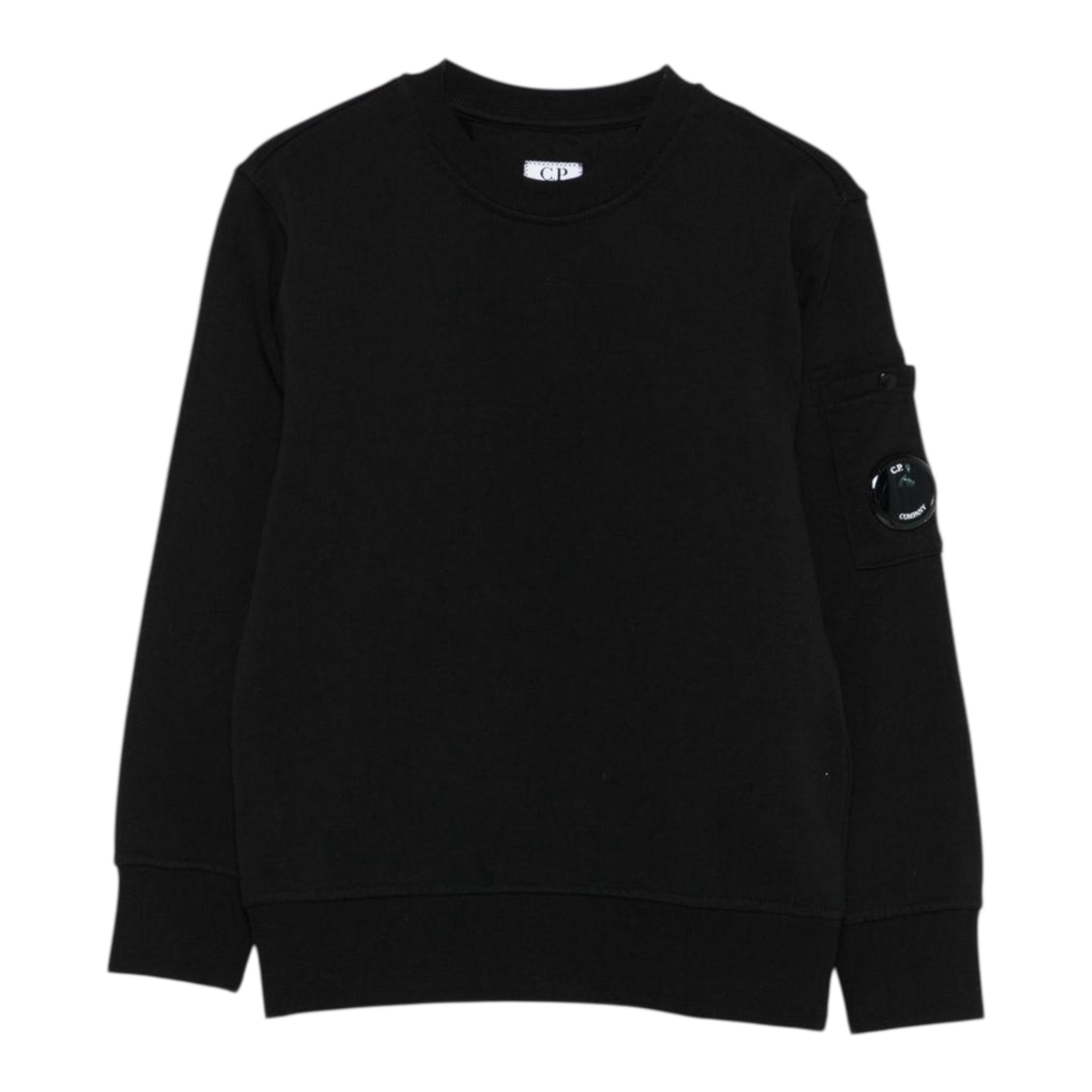 C.P. Company Felpa tinta unita Girocollo Nero per Bambino CMF00X NERO C.P. COMPANY 