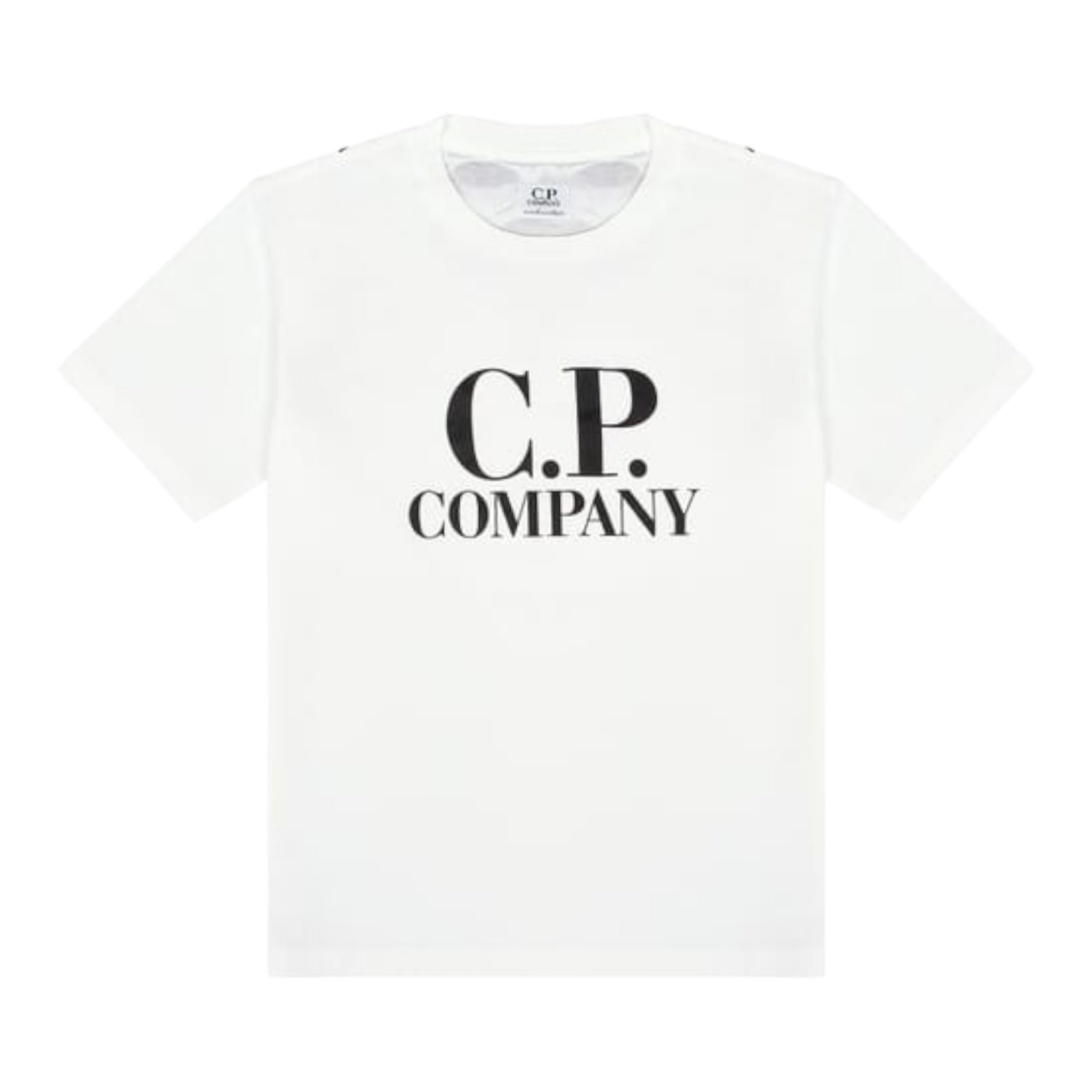 C.P. Company T-Shirt Girocollo tinta unita con Stampa Bianco per Bambino CNM006 BIANCO C.P. COMPANY 
