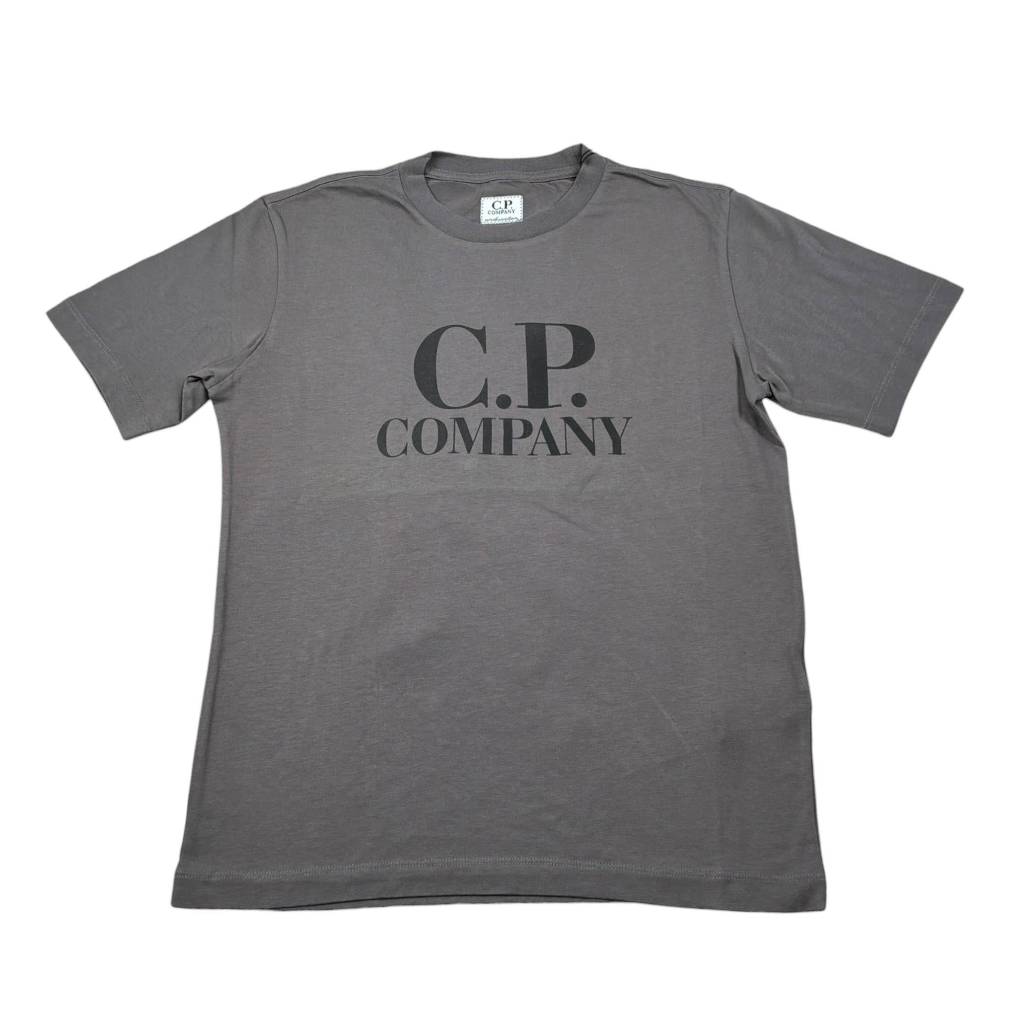 C.P. Company T-Shirt Girocollo tinta unita con Stampa Grigio per Bambino CNM006 GRIGIO C.P. COMPANY 