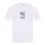 C.P. Company T-Shirt Girocollo tinta unita con Stampa Bianco per Bambino CNM00L BIANCO C.P. COMPANY 