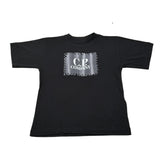 C.P. Company T-Shirt Girocollo tinta unita con Stampa Nero per Bambino CQM002 NERO C.P. COMPANY 