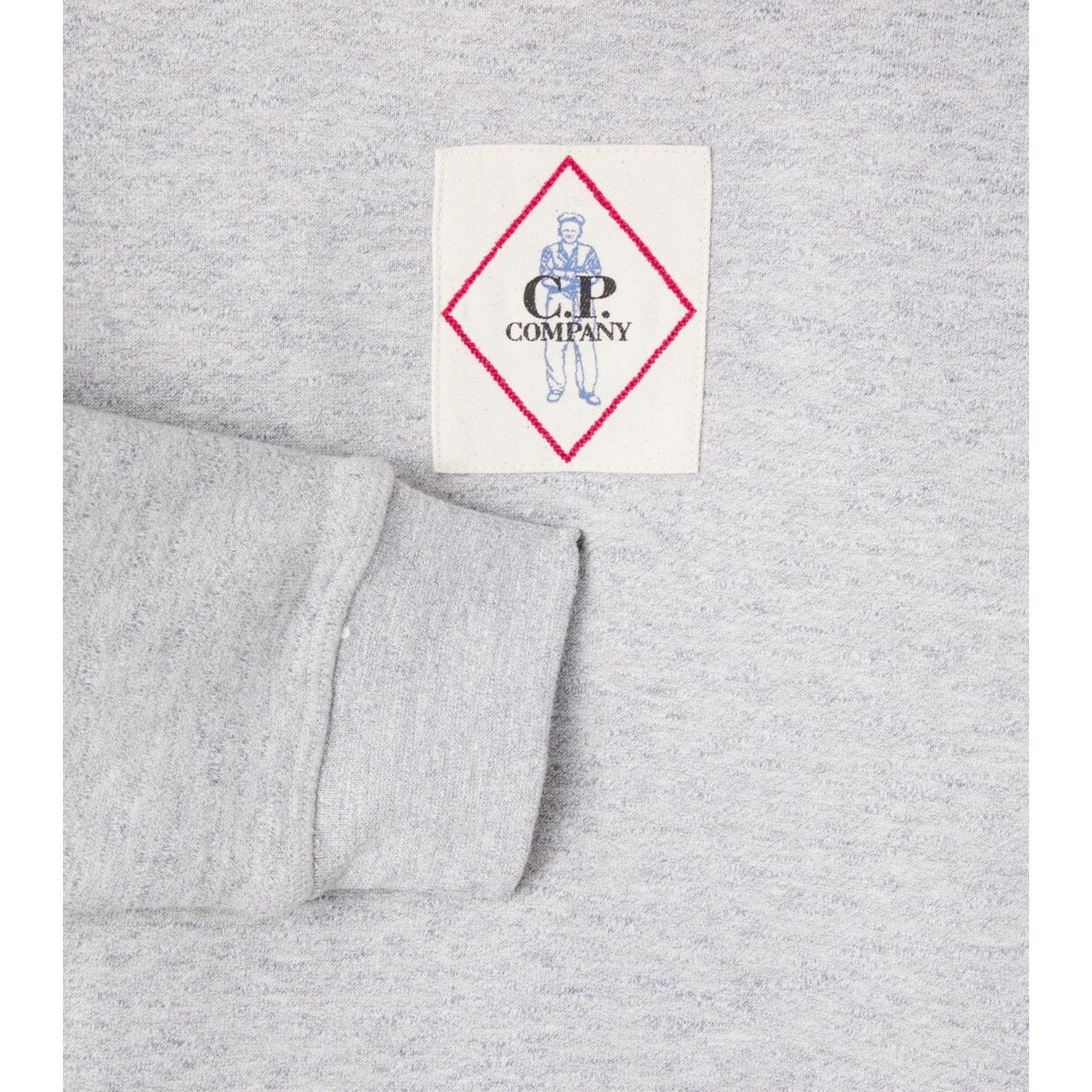 C.P. Company Felpa Chiusa con Cappuccio tinta unita Grigio per Bambino CUF01M GRIGIO C.P. COMPANY 