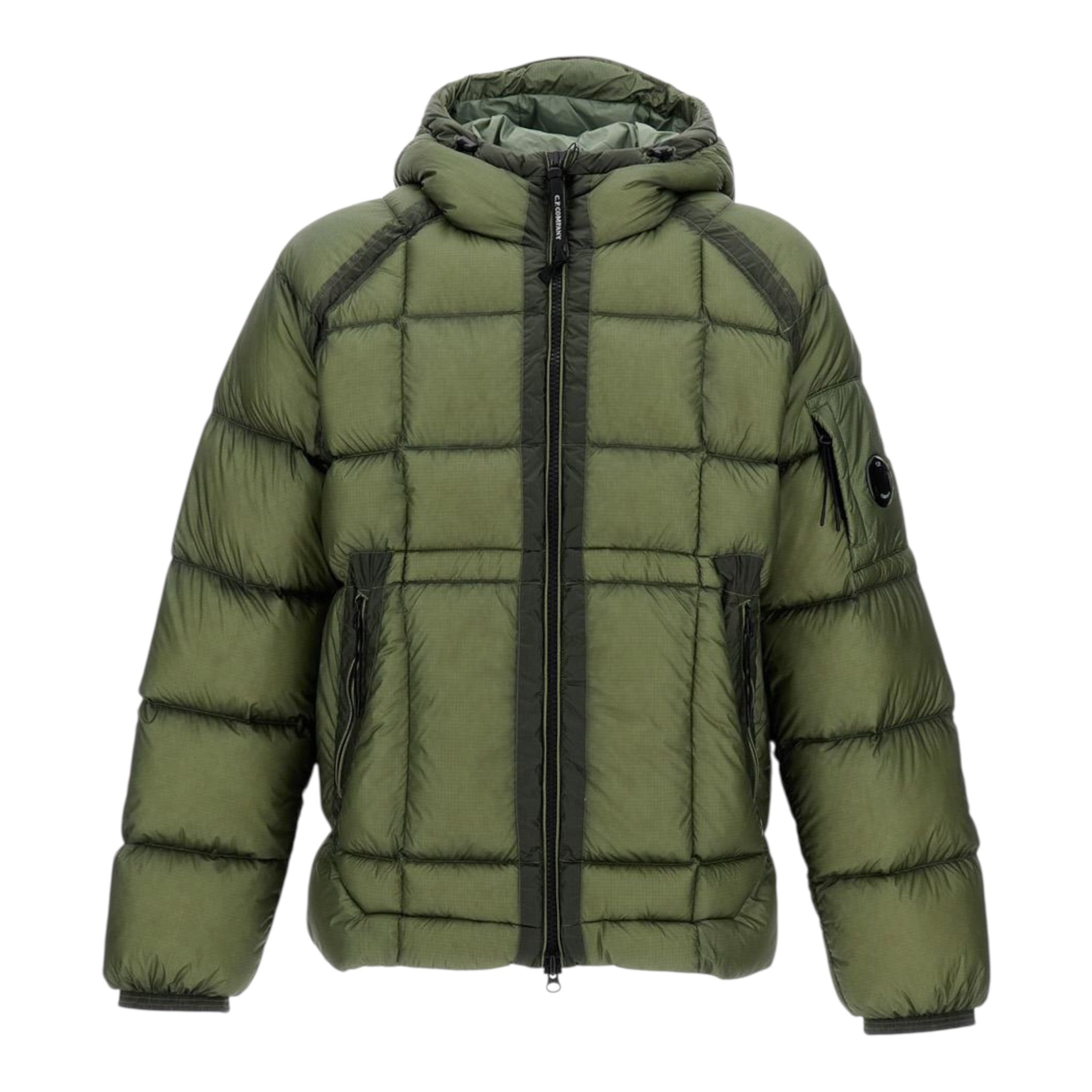 C.P. Company Giubbino tinta unita con Cappuccio Verde per Bambino CUS01F VERDE C.P. COMPANY 